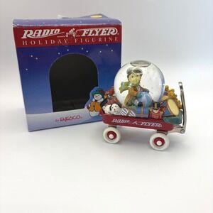 1999 Radio Flyer Holiday Figurine Enesco Snow Globe Red Wagon Toys 588520 Boxed